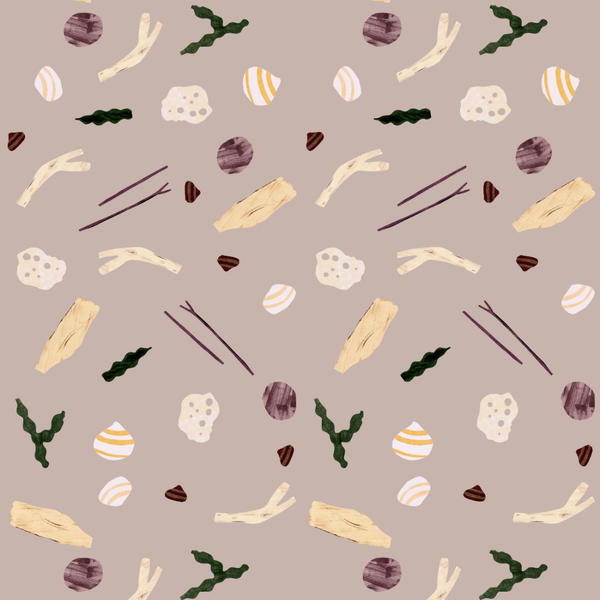 Wallpaper sample Meet Me at the Wall - Sea and Shells Dusty Rose - Lotte Dirks