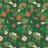Meet Me at the Wall - Blooming daisies - Forest green - Lotte Dirks