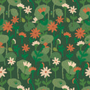 Meet Me at the Wall - Blooming daisies - Forest green - Lotte Dirks