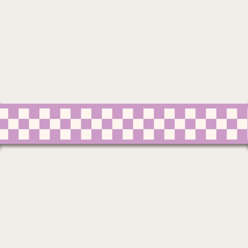 Atelier Florentine - Checked wallpaper border - Lilac