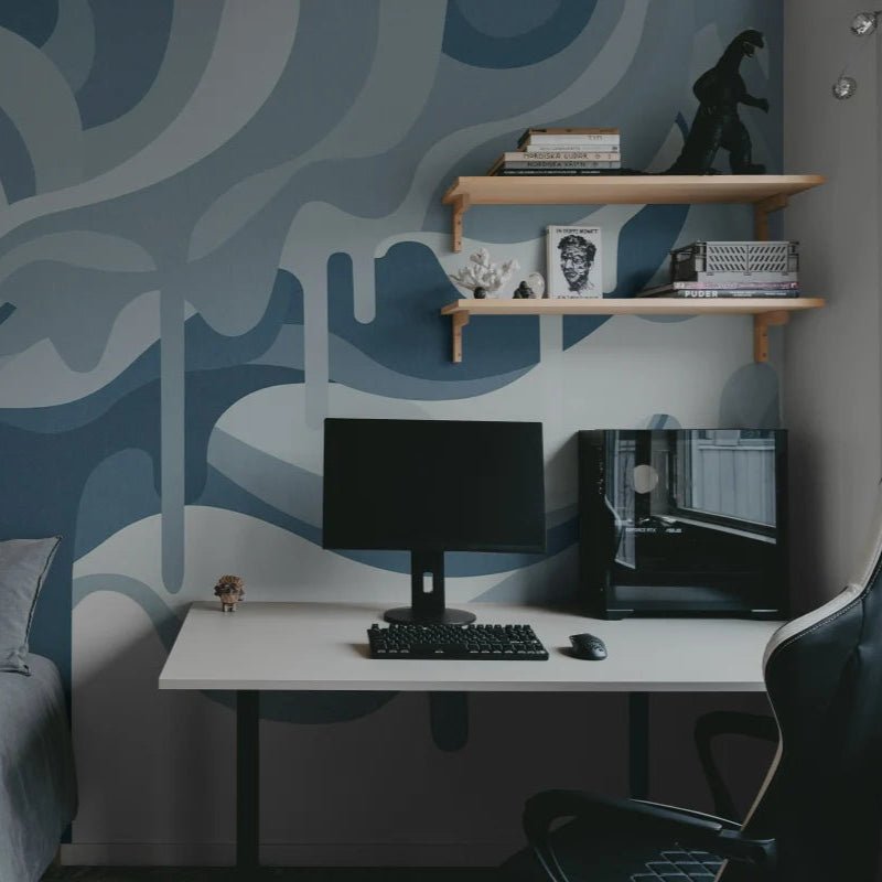 Behang Rebel Walls - Dripping Ice Cream - Blue