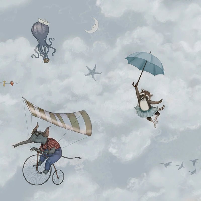 Wallpaper sample Rebel Walls - In the Clouds - Light Blue