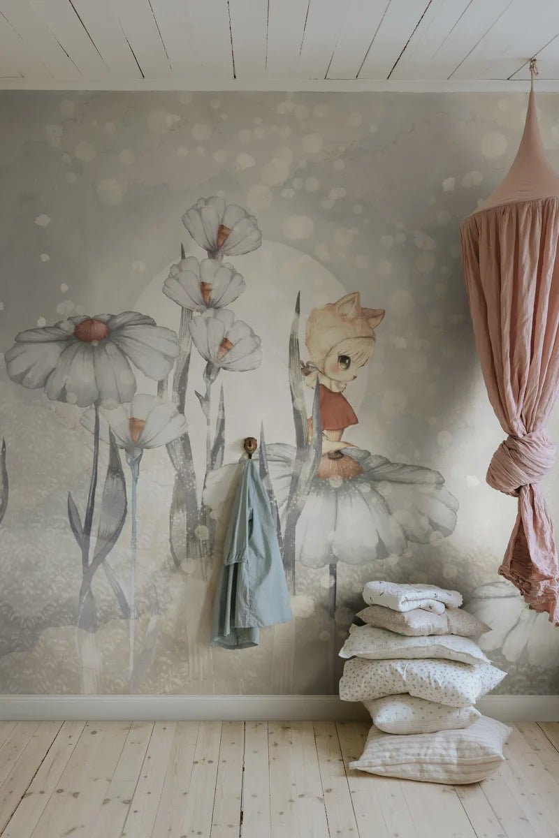 Papier peint Rebel Walls - Champs fleuris de Marion - Bleu