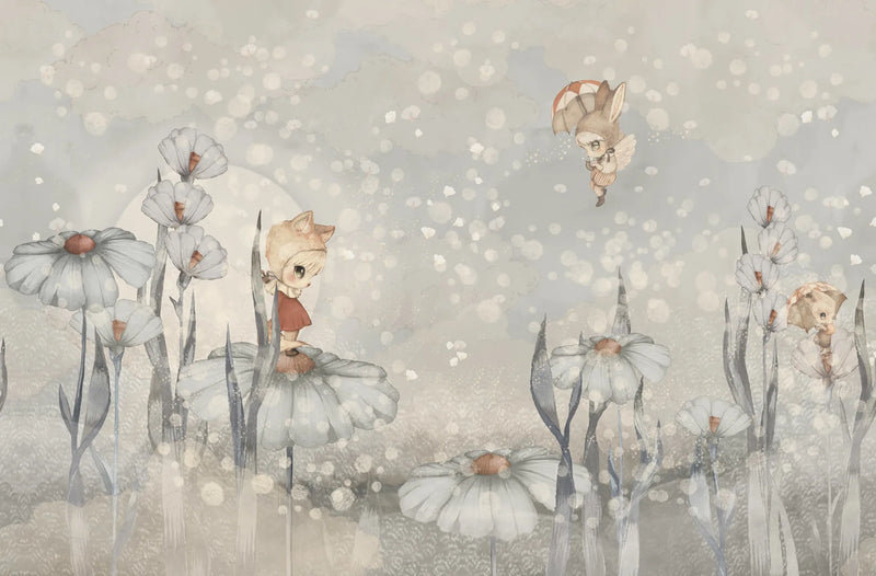 Papier peint Rebel Walls - Champs fleuris de Marion - Bleu