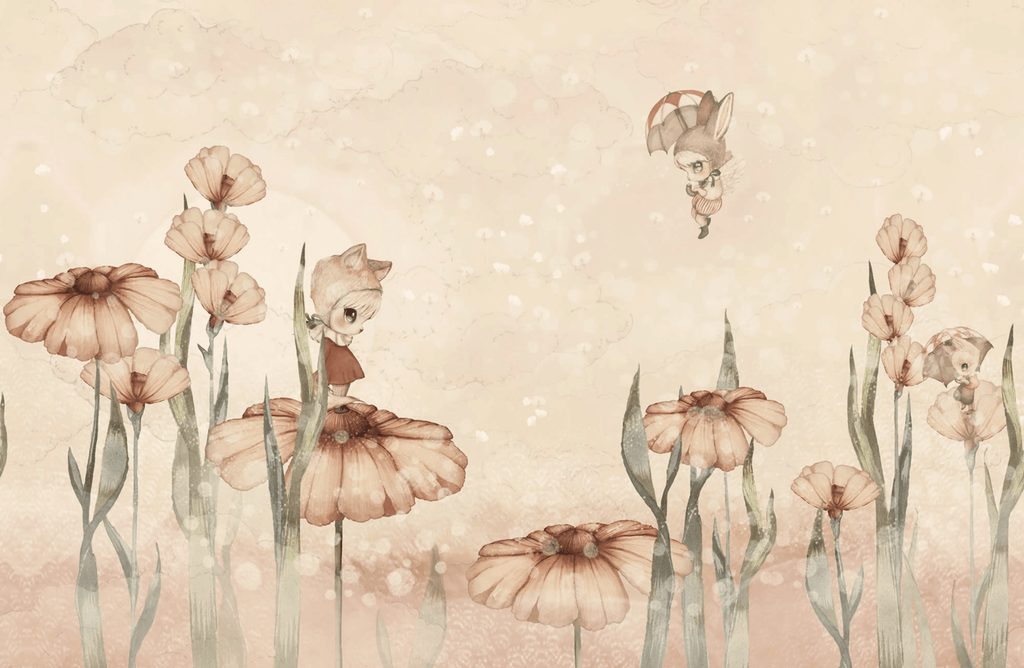 Tapetenmuster Rebel Walls – Blühende Felder von Marion – Pink