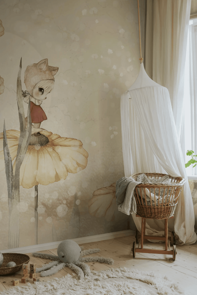 Wallpaper Rebel Walls - Bloomy fields of marion - Warm yellow