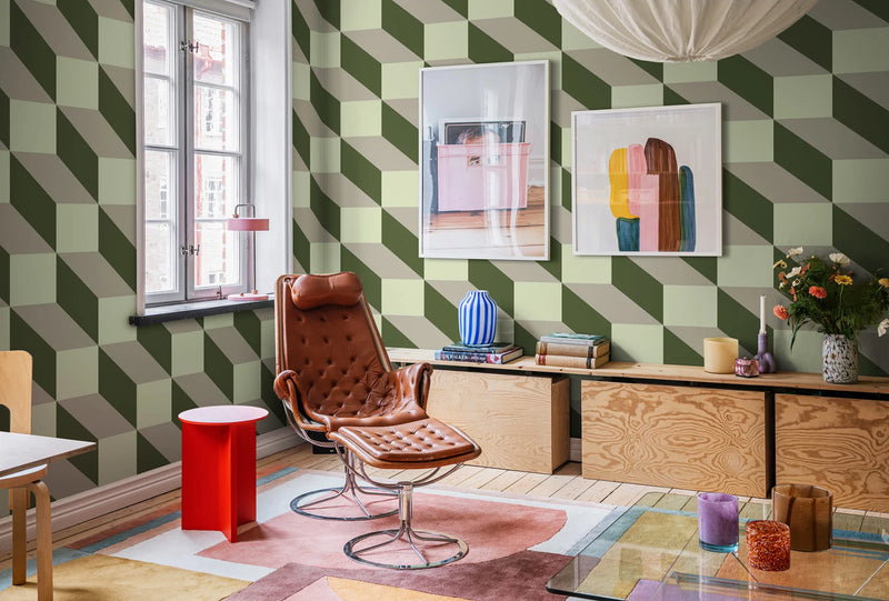 Behang Rebel Walls - Filled Optic - Green