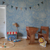 Behangstaal Rebel Walls - Golden Poppy - Baby Blue