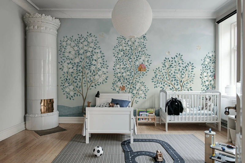 Papier peint Rebel Walls - Happy Heaven - Bleu clair