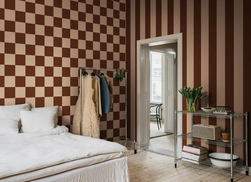 Behang Rebel Walls - Happy Squares - Apricot