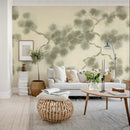 Wallpaper Rebel Walls - Pine Branch - Beige
