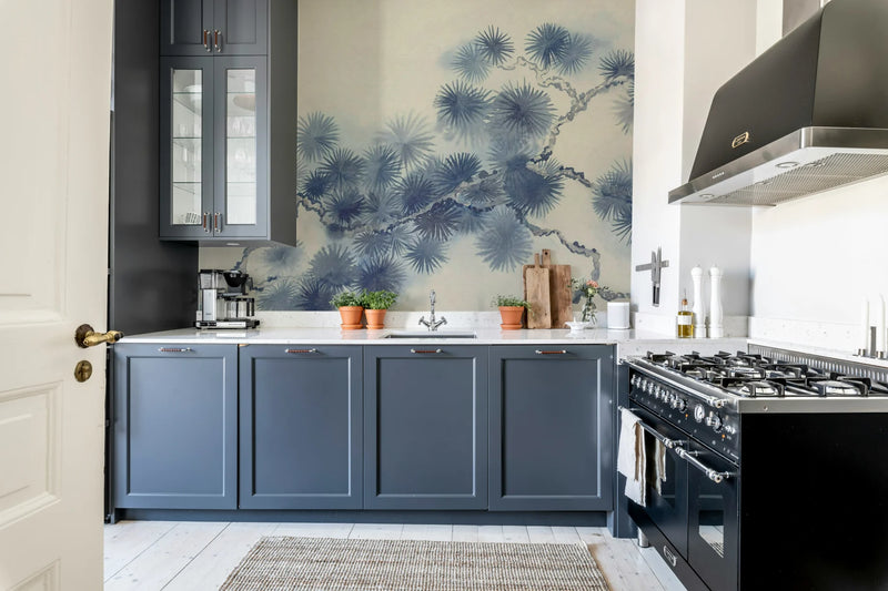 Wallpaper Rebel Walls - Pine Branch - Blue