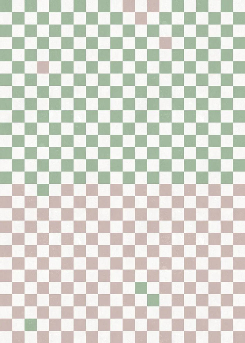 Wallpaper Rebel Walls - Pixels - Green & Pink