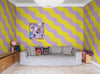 Wallpaper Rebel Walls - Polka Stripe - Lilac & Yellow