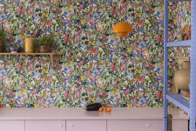 Wallpaper Rebel Walls - Poppy Meadow - Rainbow