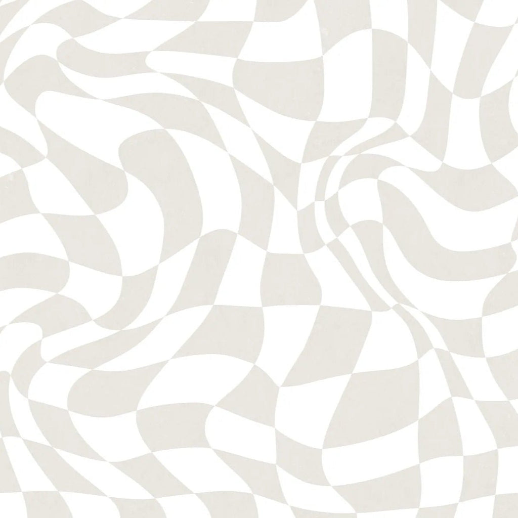 Wallpaper Rebel Walls - Psychedelic Chess - Beige