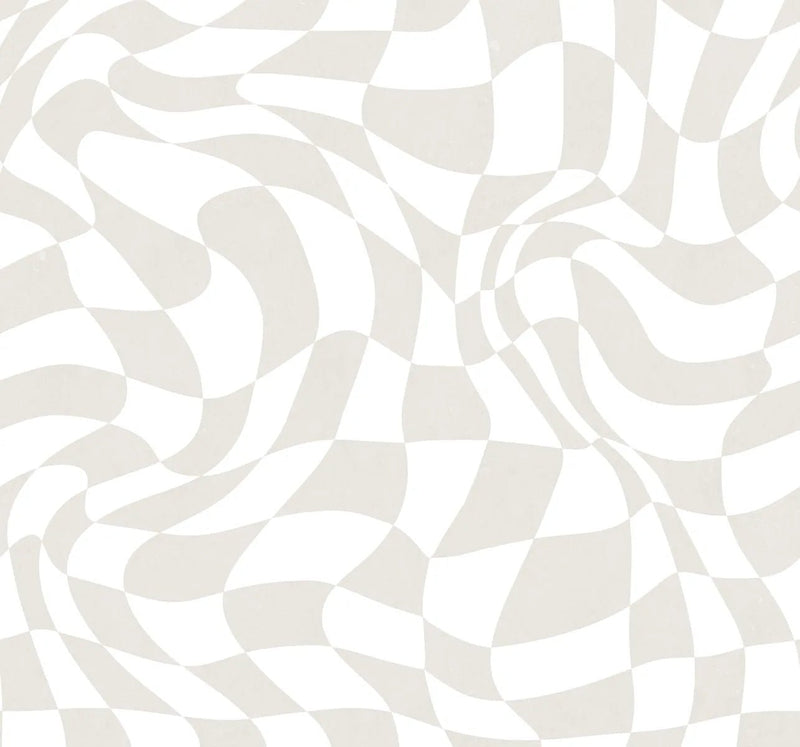 Wallpaper Rebel Walls - Psychedelic Chess - Beige