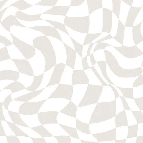 Wallpaper Rebel Walls - Psychedelic Chess - Beige