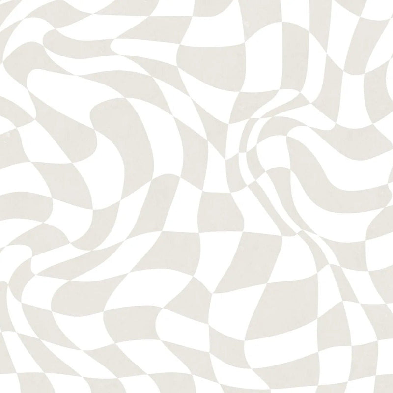 Wallpaper Rebel Walls - Psychedelic Chess - Beige