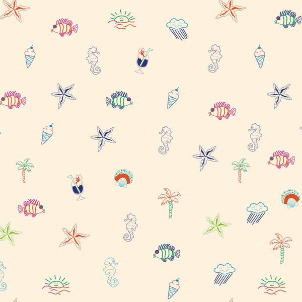 Wallpaper Rebel Walls - Summer Lo -Fi - Beige