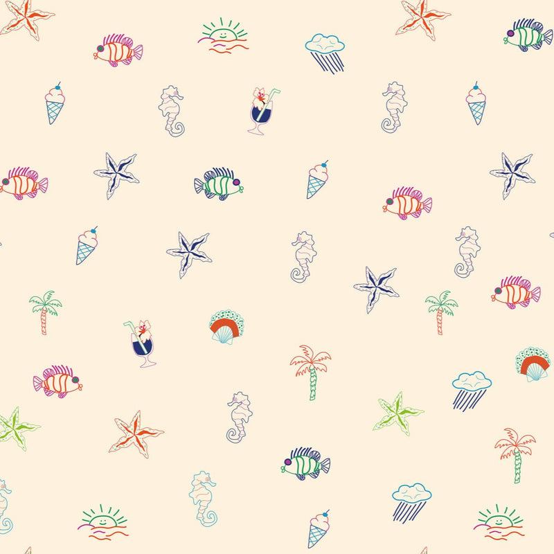 Wallpaper Rebel Walls - Summer Lo -Fi - Beige