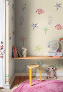 Wallpaper Rebel Walls - Summer Lo -Fi - Beige