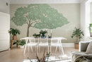 Wallpaper Rebel Walls - Windy tree - Light green