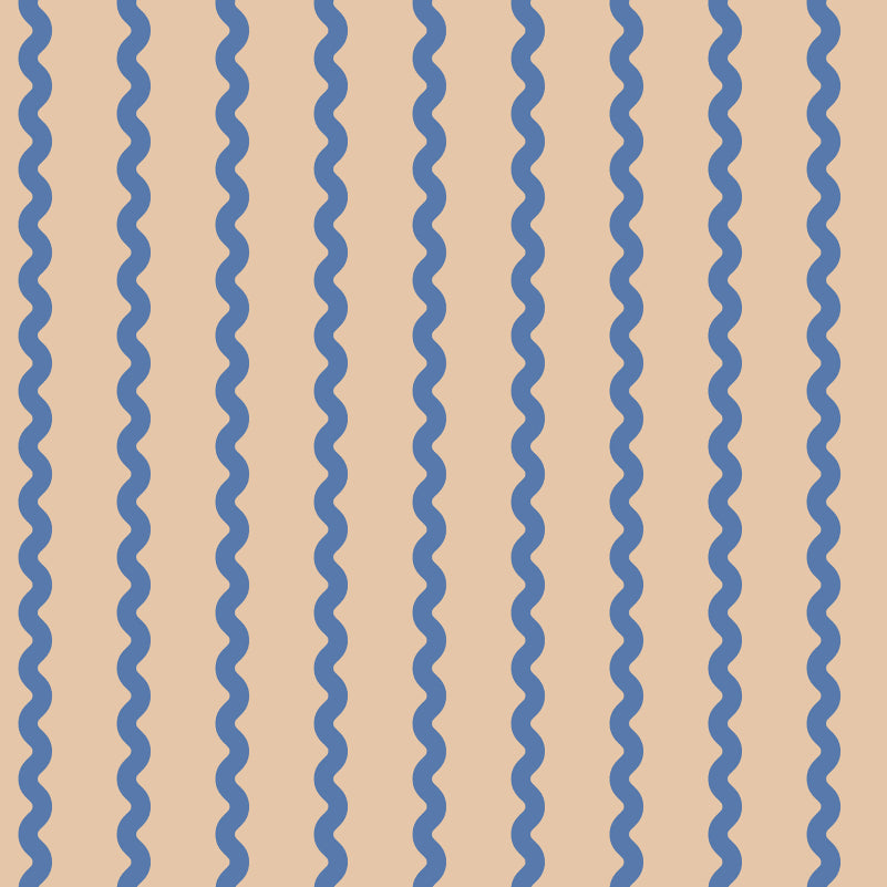 Wallpaper sample Rebel Walls - Wobbly Stripe, Blue