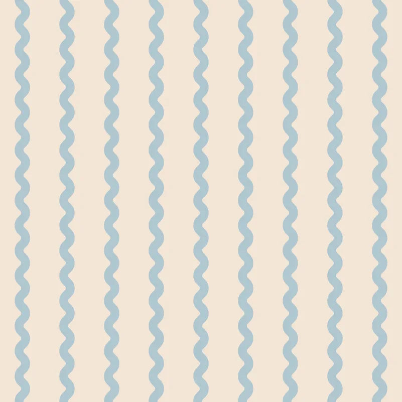 Behang Rebel Walls - Wobbly Stripe, Light blue