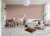 Behang Rebel Walls - Wobbly Stripe, Soft pink