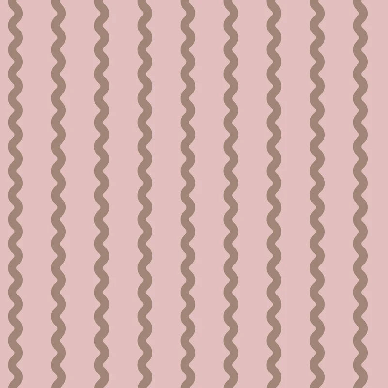 Behang Rebel Walls - Wobbly Stripe, Soft pink
