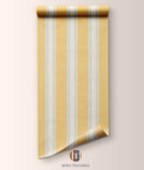 Wallpaper Double Striped - Yellow Blue