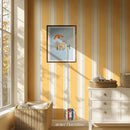 Wallpaper Double Striped - Yellow Blue