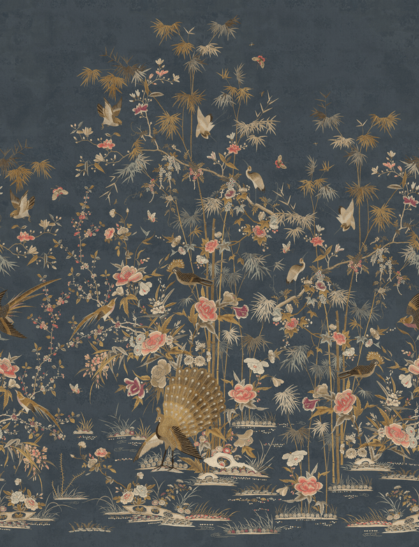 Behangstaal Sandberg - Chinoiserie Garden, Dark Blue