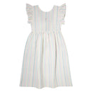 Tocoto Vintage - Mehrfarbiges Midi gestreiftes Kleid - Off White