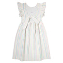 Tocoto Vintage - Mehrfarbiges Midi gestreiftes Kleid - Off White