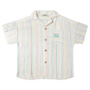 Tocoto Vintage - farbige Streifen Hawai Shirt - Off White