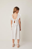 Tocoto Vintage - Mehrfarbiges Midi gestreiftes Kleid - Off White