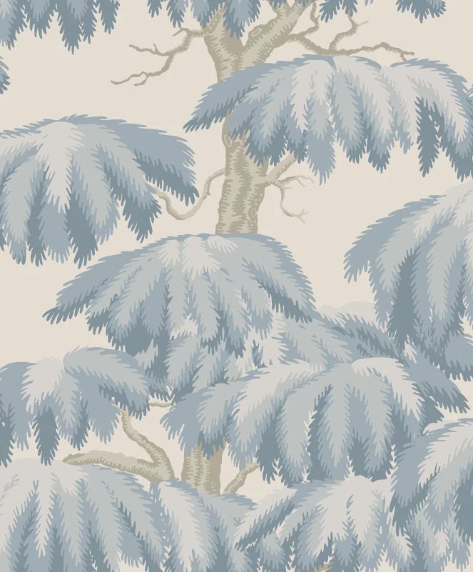 Wallpaper Sandberg Alba, Light blue – Forest wallpaper