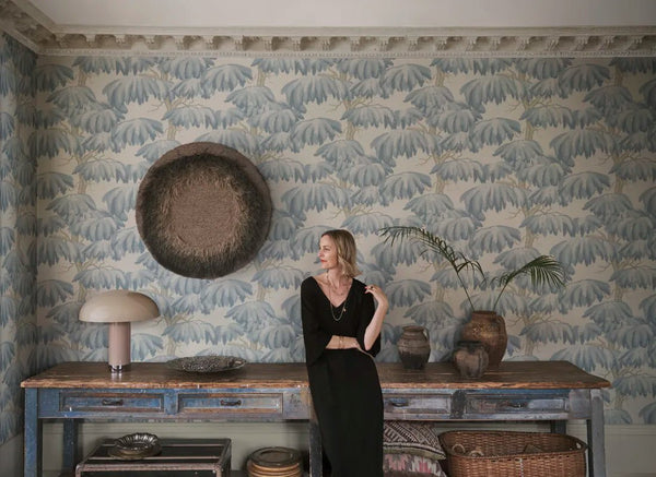 Wallpaper Sandberg Alba, Light blue – Forest wallpaper