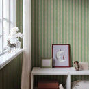 Wallpaper Sandberg Albin, Dark Green - Striped wallpaper