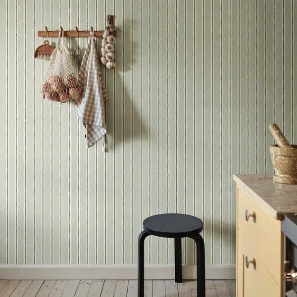 Wallpaper Sandberg Albin, Light Green - Striped wallpaper