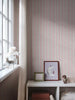Wallpaper Sandberg Albin, Pink - Striped wallpaper