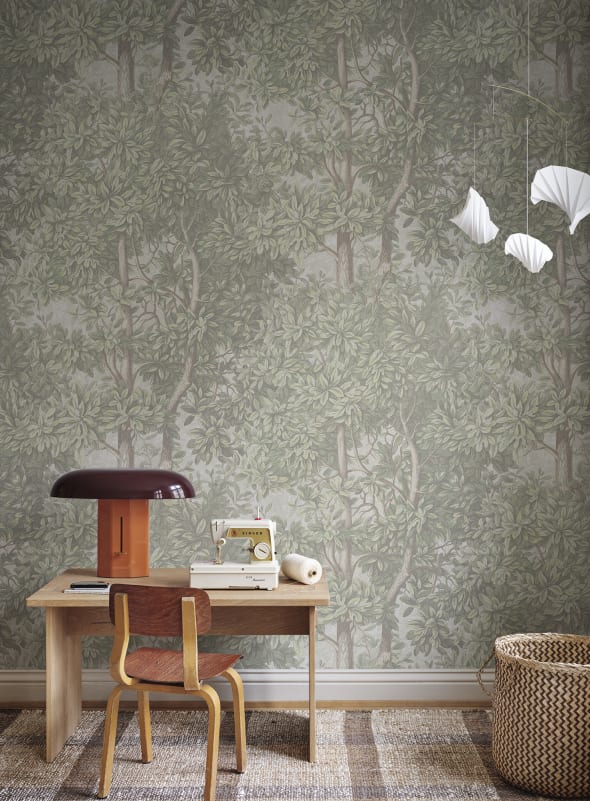 Wallpaper Sandberg Charles - Light Green – Forest wallpaper
