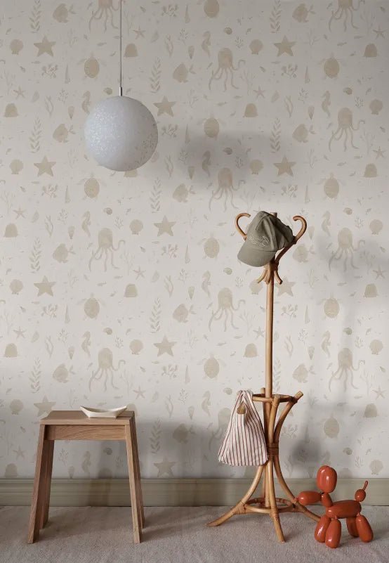 Tapete Sandberg Della – Beige – Unterwasser-Kindertapete