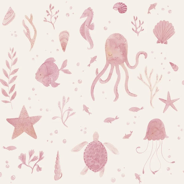 Wallpaper Sandberg Della - Beige – Underwater children's wallpaper