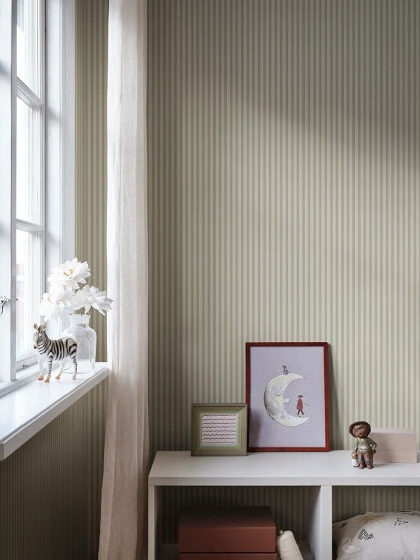 Wallpaper Sandberg Estelle, Light Green – Striped wallpaper