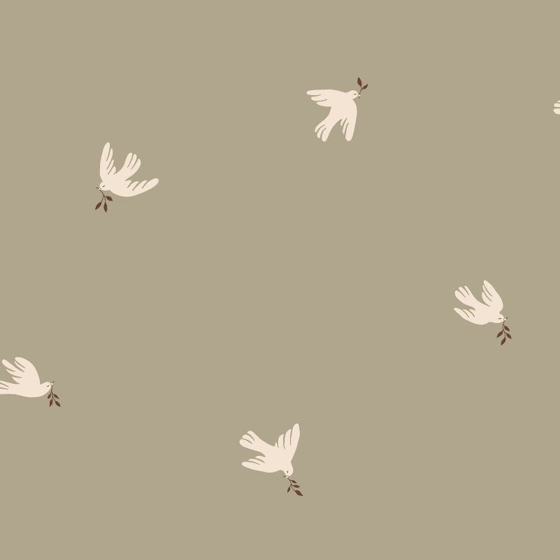 Behang Sandberg Frida, Olive Green – Behang met vogels