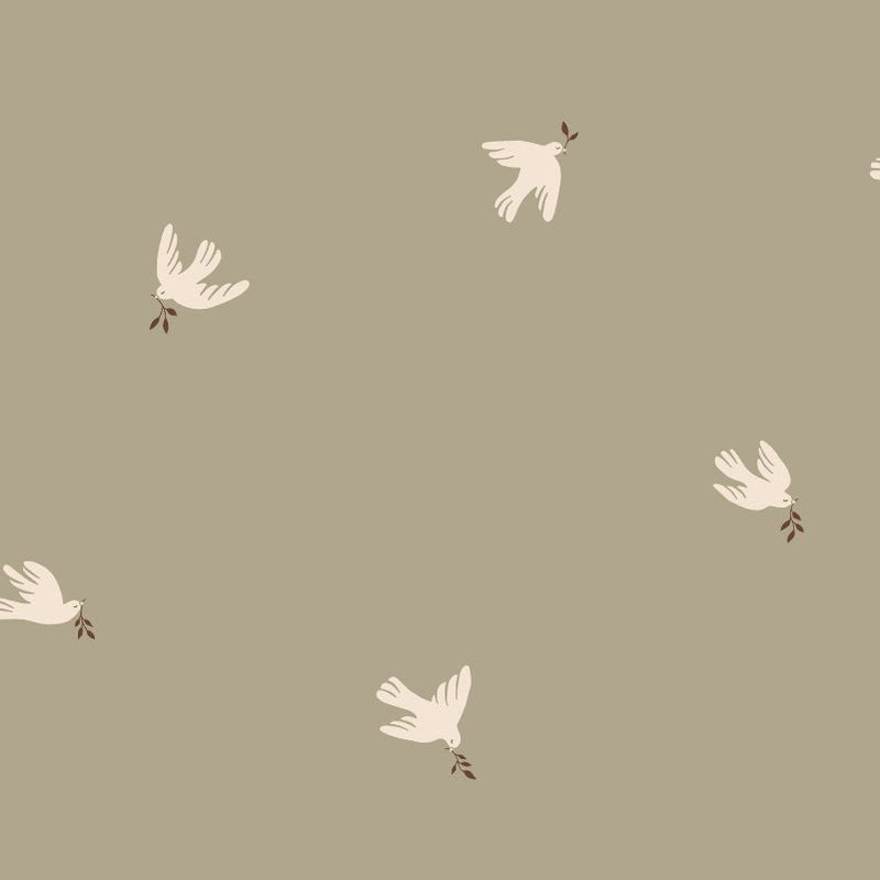 Behang Sandberg Frida, Olive Green – Behang met vogels