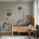 Behangstaal Sandberg - Sunflowers - White